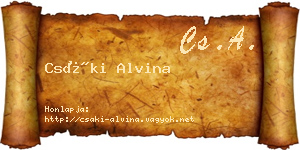 Csáki Alvina névjegykártya